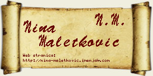 Nina Maletković vizit kartica